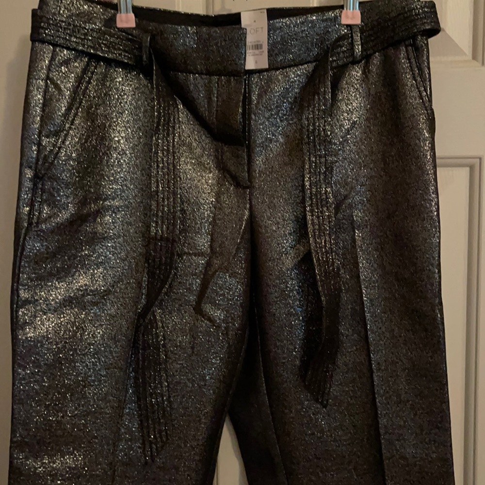 NWT Loft sparkling silver pants.